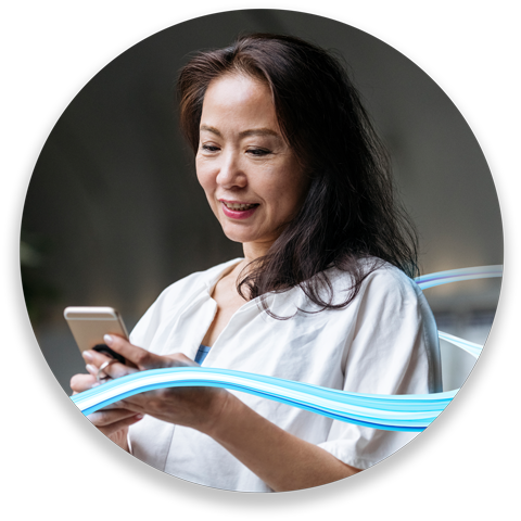 woman looking at cellphone